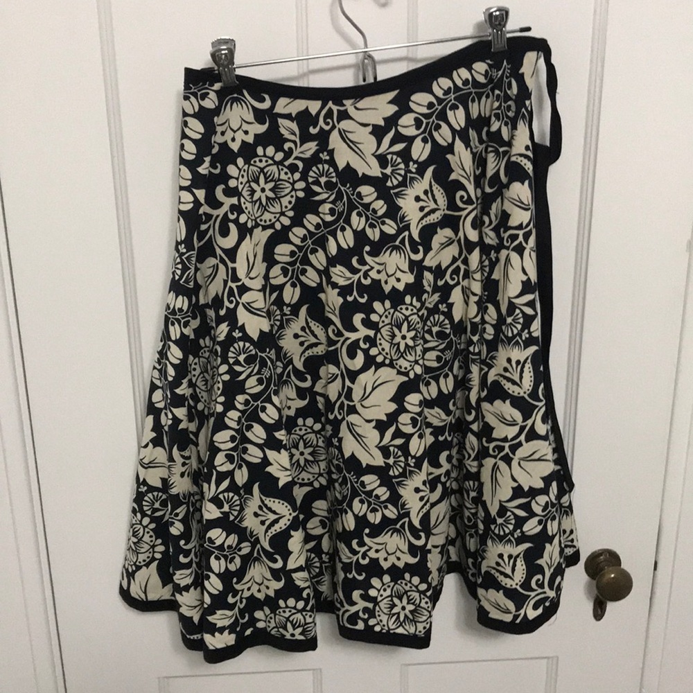 Black floral skirt
